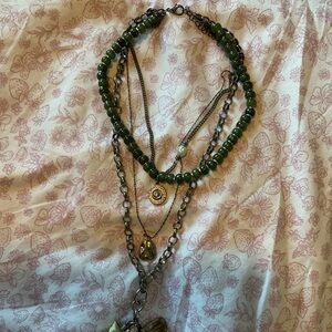 Free People Layered Green Necklace